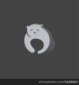 Polar bear in a grey background