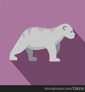 Polar bear kid icon. Flat illustration of polar bear kid vector icon for web design. Polar bear kid icon, flat style