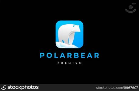 Polar Bear Logo Symbol Vector Design Illustration