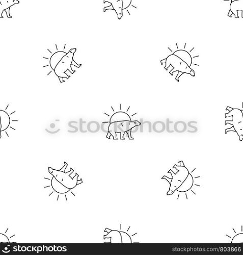 Polar bear on sun pattern seamless vector repeat geometric for any web design. Polar bear on sun pattern seamless vector