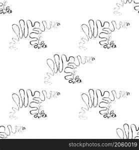 Polar bear seamless pattern in black and white Vector Illustration