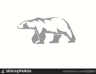 polar bear vector silhouette vector illustration, polar bear logo vector Isolated on white background