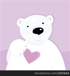 Polar bear with love heart