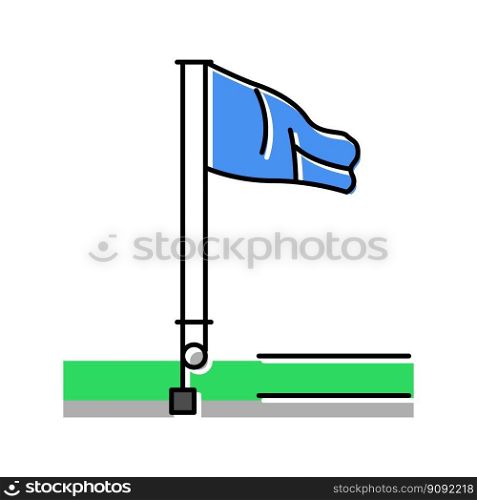 pole flag color icon vector. pole flag sign. isolated symbol illustration. pole flag color icon vector illustration