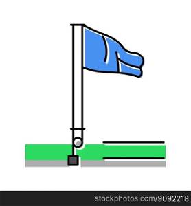 pole flag color icon vector. pole flag sign. isolated symbol illustration. pole flag color icon vector illustration