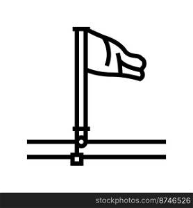 pole flag line icon vector. pole flag sign. isolated contour symbol black illustration. pole flag line icon vector illustration