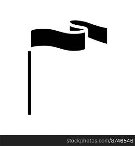 pole flag web glyph icon vector. pole flag web sign. isolated symbol illustration. pole flag web glyph icon vector illustration