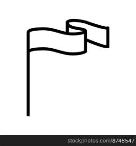 pole flag web line icon vector. pole flag web sign. isolated contour symbol black illustration. pole flag web line icon vector illustration