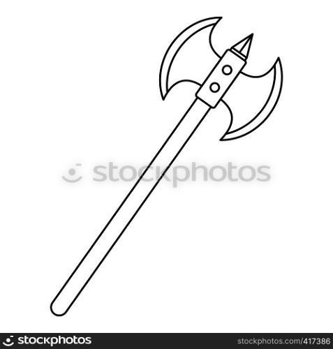 Poleaxe icon. Outline illustration of poleaxe vector icon for web. Poleaxe icon, outline style