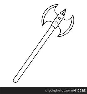 Poleaxe icon. Outline illustration of poleaxe vector icon for web. Poleaxe icon, outline style