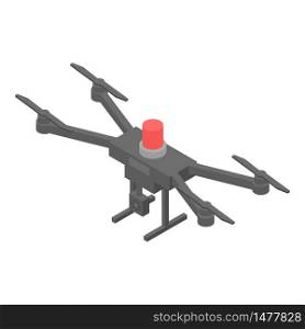Police alert drone icon. Isometric of police alert drone vector icon for web design isolated on white background. Police alert drone icon, isometric style