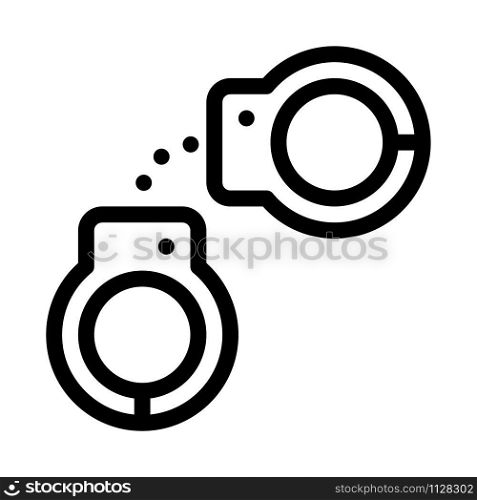 Police Arrest Irons Icon Vector. Outline Police Arrest Irons Sign. Isolated Contour Symbol Illustration. Police Arrest Irons Icon Outline Illustration