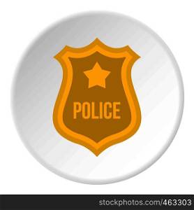 Police badge icon in flat circle isolated vector illustration for web. Police badge icon circle