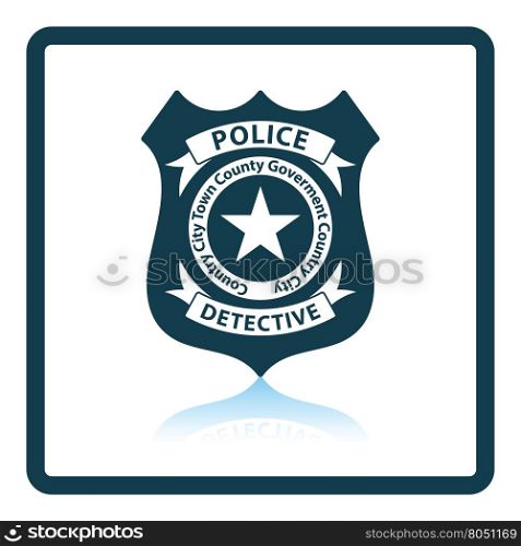 Police badge icon. Shadow reflection design. Vector illustration.