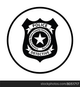 Police badge icon. Thin circle design. Vector illustration.