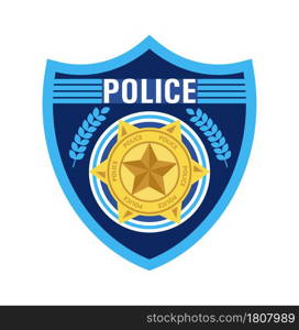 Police badge vector. Sheriff, marshal label illustrations. Law enforcement emblems for national days. Ranger, policeman medallions. Signs, stickers of security federal agent.. Police badge vector. Sheriff, marshal label illustrations. Law enforcement emblems for national days.