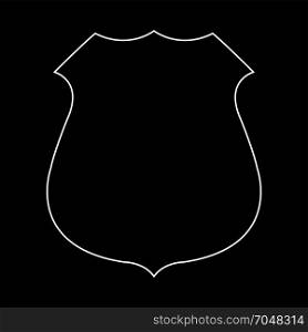 Police badge white icon .