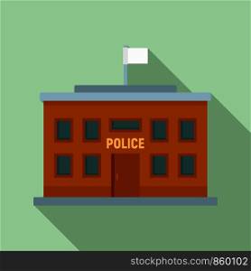 Police building icon. Flat illustration of police building vector icon for web design. Police building icon, flat style