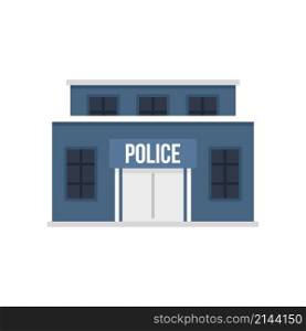 Police building icon. Flat illustration of police building vector icon isolated on white background. Police building icon flat isolated vector