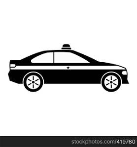 Police car black icon. Simple black symbol on a white background. Police car black icon