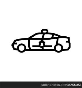 police car crime line icon vector. police car crime sign. isolated contour symbol black illustration. police car crime line icon vector illustration
