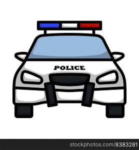 Police Car Icon. Editable Bold Outline With Color Fill Design. Vector Illustration.