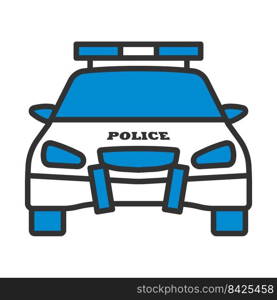 Police Car Icon. Editable Bold Outline With Color Fill Design. Vector Illustration.