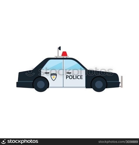 Police car icon. Flat color design. Vector illustration.
