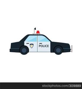 Police car icon. Flat color design. Vector illustration.