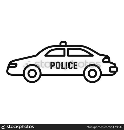 Police car icon. Outline police car vector icon for web design isolated on white background. Police car icon, outline style