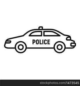 Police car icon. Outline police car vector icon for web design isolated on white background. Police car icon, outline style