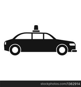 Police car icon. Simple illustration of police car vector icon for web design isolated on white background. Police car icon, simple style