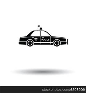 Police car icon. White background with shadow design. Vector illustration.