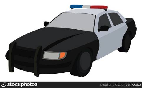 Police car, illustration, vector on white background