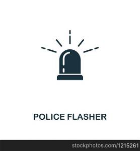 Police Flasher icon. Premium style design from security collection. UX and UI. Pixel perfect police flasher icon for web design, apps, software, printing usage.. Police Flasher icon. Premium style design from security icon collection. UI and UX. Pixel perfect Police Flasher icon for web design, apps, software, print usage.