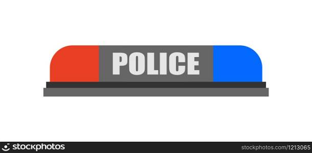 police flasher siren, vector illustration in flat style. police equipment. flat graphic design. police flasher siren, vector illustration in flat style. police equipment