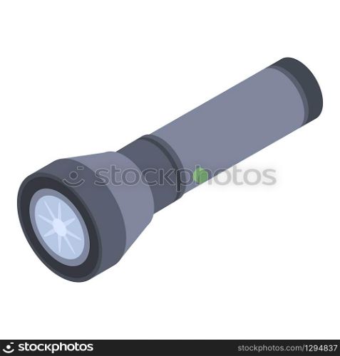Police flashlight icon. Isometric of police flashlight vector icon for web design isolated on white background. Police flashlight icon, isometric style