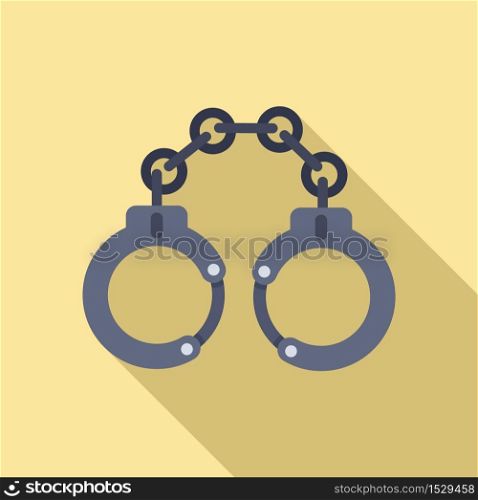 Police handcuffs icon. Flat illustration of police handcuffs vector icon for web design. Police handcuffs icon, flat style
