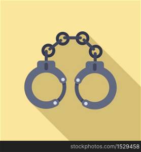 Police handcuffs icon. Flat illustration of police handcuffs vector icon for web design. Police handcuffs icon, flat style