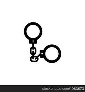 Police Handcuffs, Shackle, Arrest. Flat Vector Icon illustration. Simple black symbol on white background. Police Handcuffs, Shackle, Arrest sign design template for web and mobile UI element. Police Handcuffs, Shackle, Arrest Flat Vector Icon