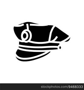 police hat cap glyph icon vector. police hat cap sign. isolated symbol illustration. police hat cap glyph icon vector illustration