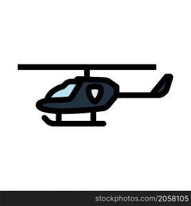 Police Helicopter Icon. Editable Bold Outline With Color Fill Design. Vector Illustration.
