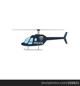 Police helicopter icon. Flat color design. Vector illustration.