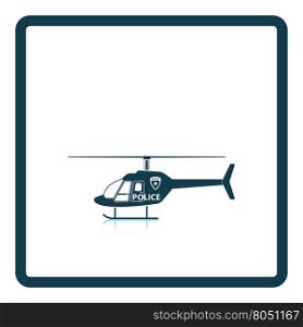 Police helicopter icon. Shadow reflection design. Vector illustration.