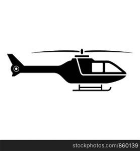 Police helicopter icon. Simple illustration of police helicopter vector icon for web design isolated on white background. Police helicopter icon, simple style
