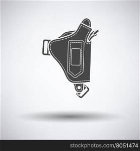 Police holster gun icon on gray background with round shadow. Vector illustration.