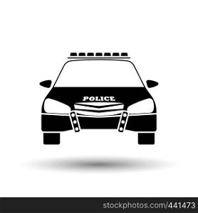 Police icon front view. Black on White Background With Shadow. Vector Illustration.