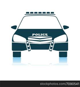 Police Icon Front View. Shadow Reflection Design. Vector Illustration.