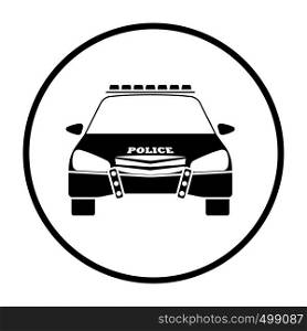 Police icon front view. Thin Circle Stencil Design. Vector Illustration.