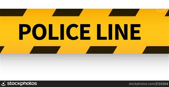 Police line yellow tape. Crime scene barrier isolated on white background. Police line yellow tape. Crime scene barrier